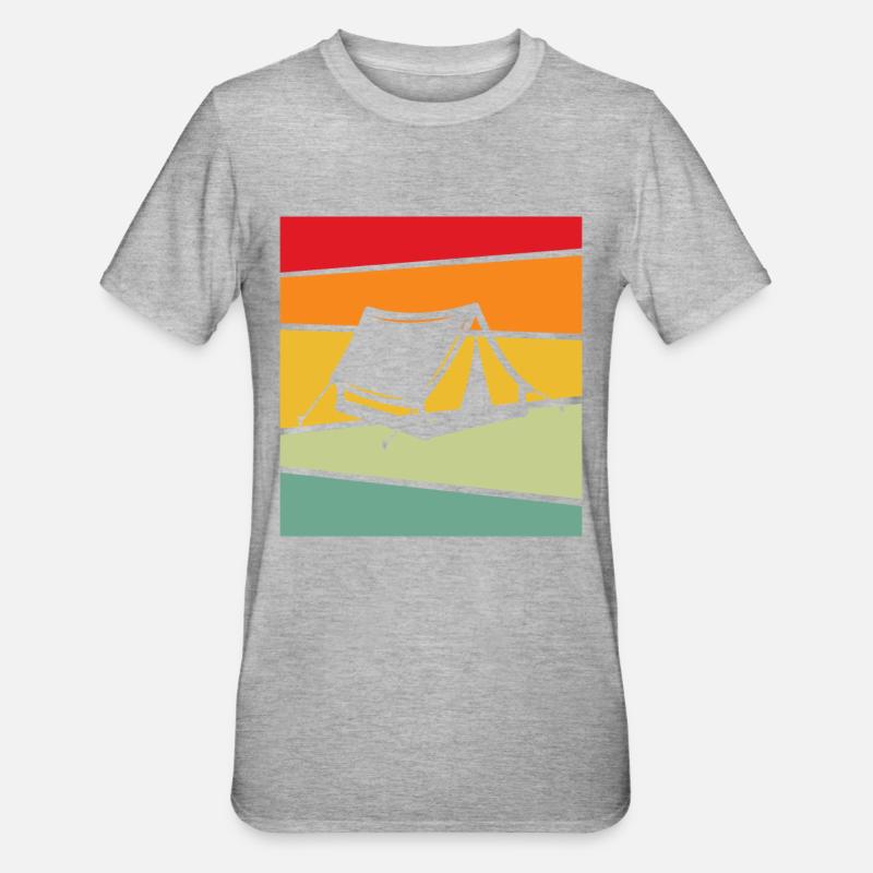 Camping Rétro - T-shirt polycoton Unisexe - gris chiné