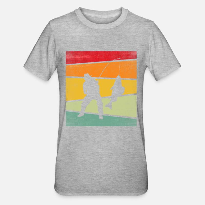 Pêche Rétro - T-shirt polycoton Unisexe - gris chiné