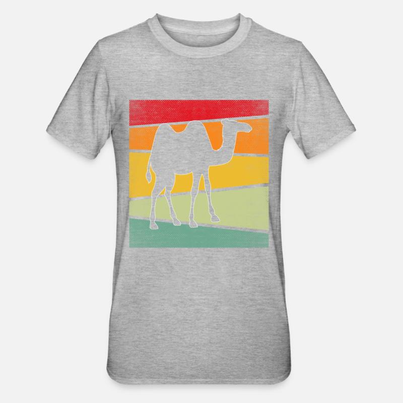 Kamel Retro - Unisex Polycotton T-Shirt - Grau meliert