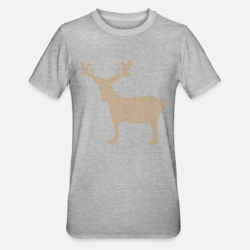 Elch - Unisex Polycotton T-Shirt - Grau meliert