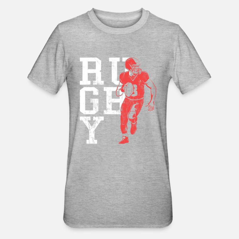 Rugby - Unisex Polycotton T-Shirt - heather grey