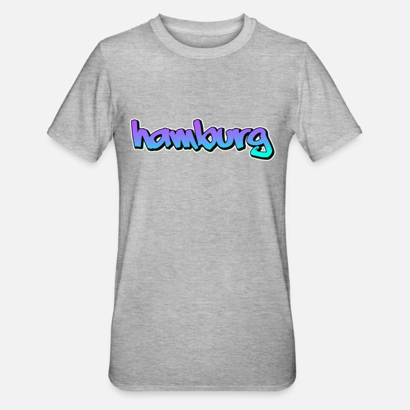 Hamborg - Unisex polycotton T-shirt - grå meleret