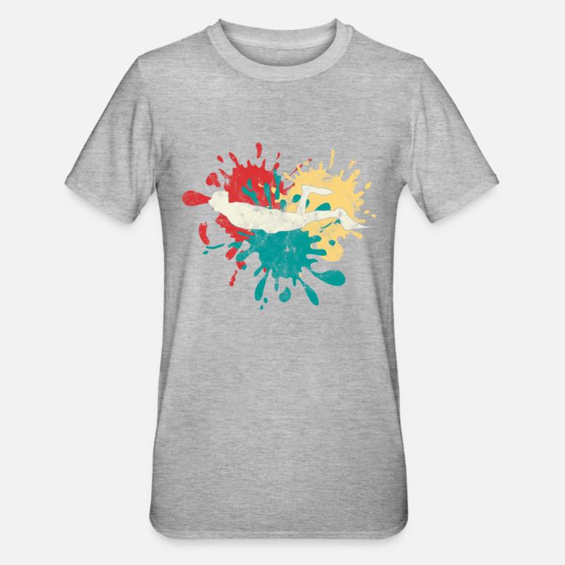 Plongeurs Silhouette de plongée - T-shirt polycoton Unisexe - gris chiné