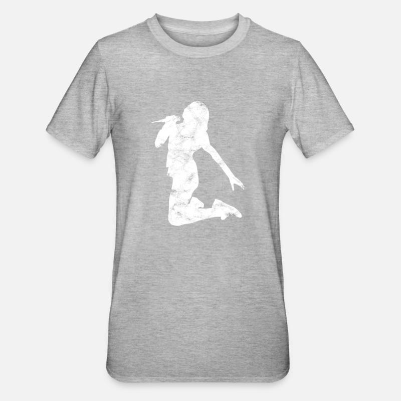 Silhouette de chanteuse chanteuse - T-shirt polycoton Unisexe - gris chiné