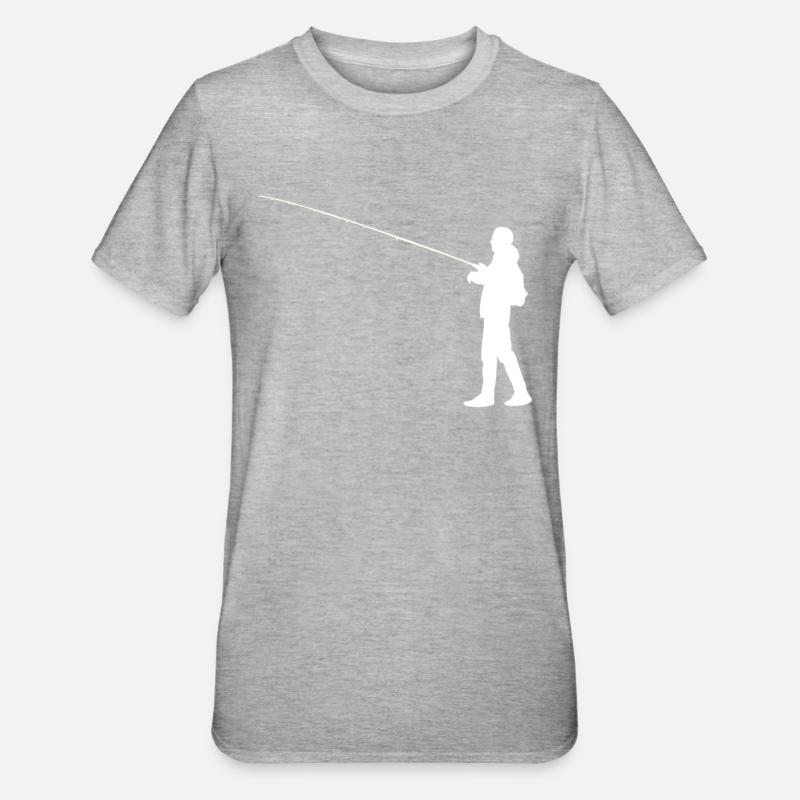 Silhouette de pêcheur - T-shirt polycoton Unisexe - gris chiné