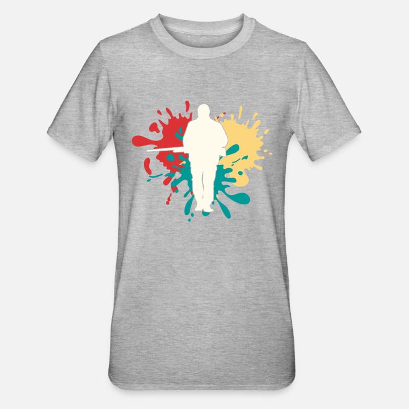 Silhouette de chasse chasseur - T-shirt polycoton Unisexe - gris chiné