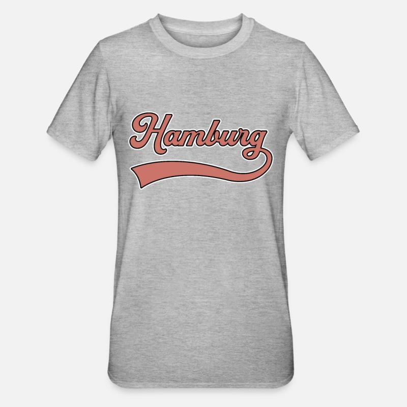 Lettrage de Hambourg - T-shirt polycoton Unisexe - gris chiné