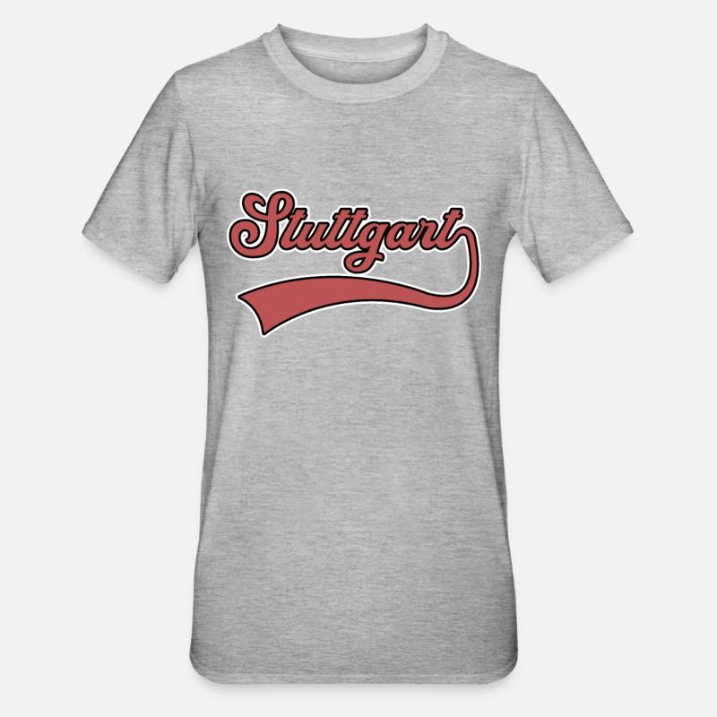 Lettrage de Stuttgart - T-shirt polycoton Unisexe - gris chiné