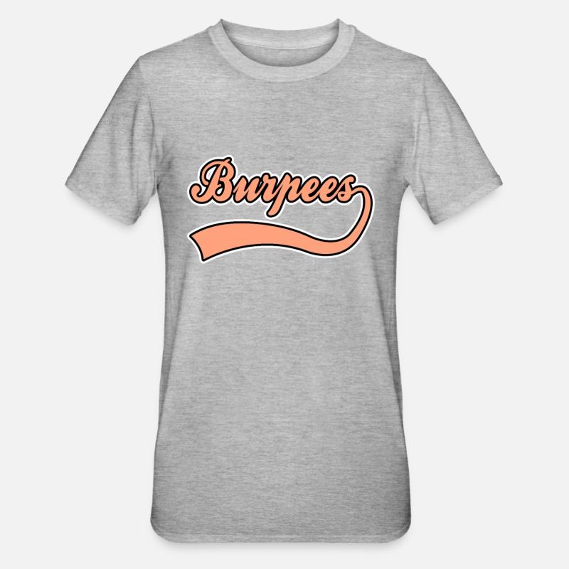 Lettrage de Burpee - T-shirt polycoton Unisexe - gris chiné