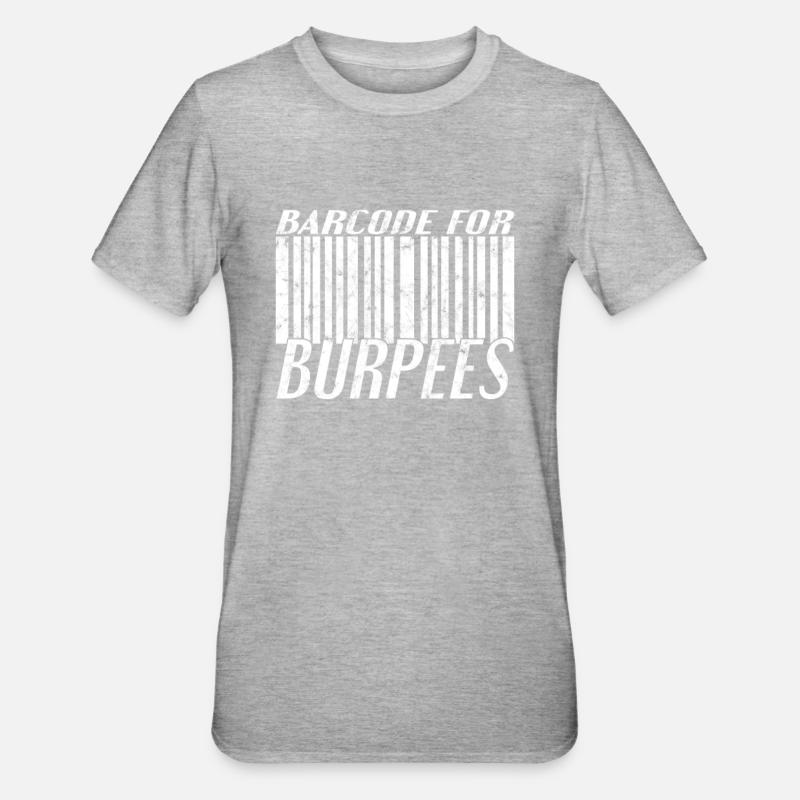 Burpee Barcode - Unisex Polycotton T-Shirt - heather grey