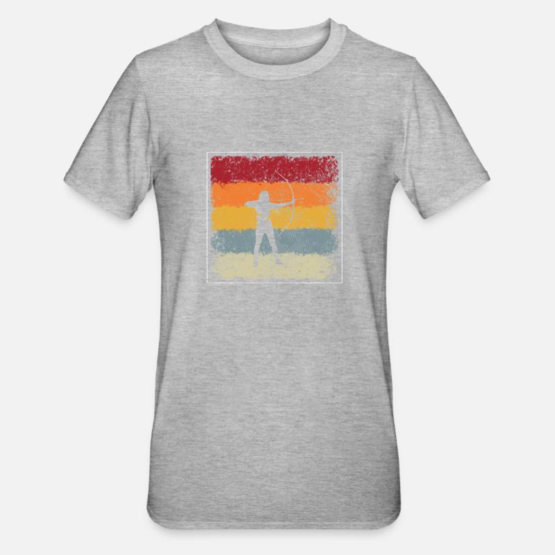 Bogenschießen Retro - Unisex Polycotton T-Shirt - Grau meliert