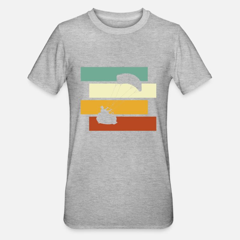 Kite Surf Rétro - T-shirt polycoton Unisexe - gris chiné