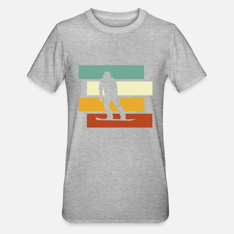 Snowboard Rétro - T-shirt polycoton Unisexe - gris chiné