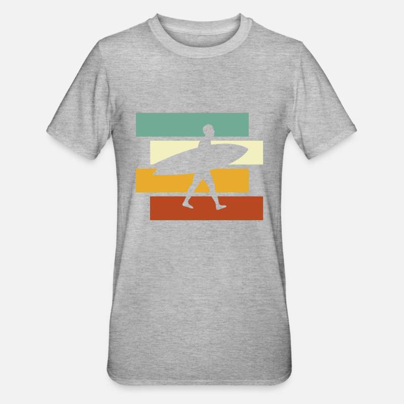 Surf Rétro - T-shirt polycoton Unisexe - gris chiné