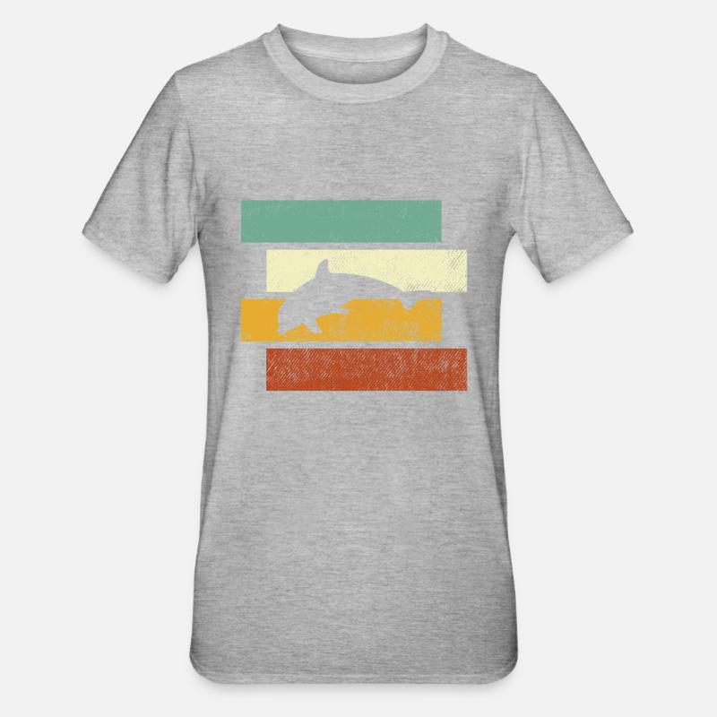 Dauphin Rétro - T-shirt polycoton Unisexe - gris chiné