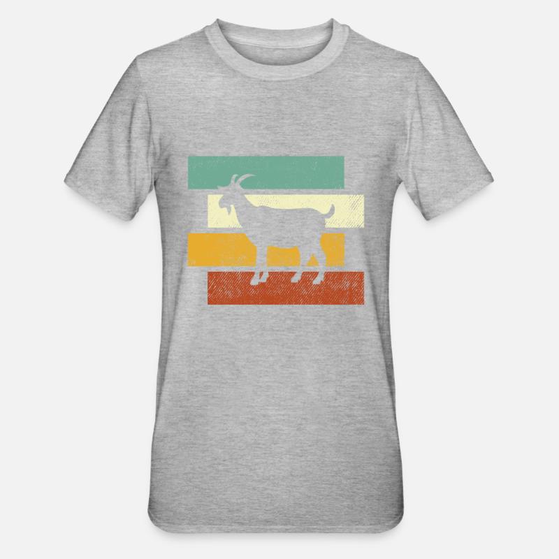 Ziege Retro - Unisex Polycotton T-Shirt - Grau meliert