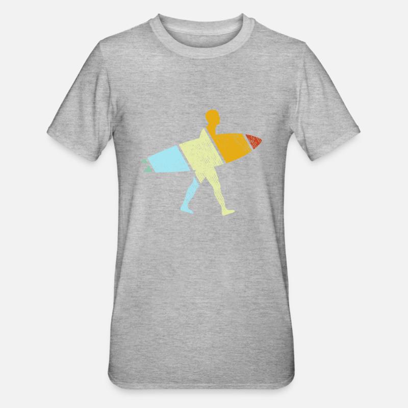 Surf Rétro - T-shirt polycoton Unisexe - gris chiné