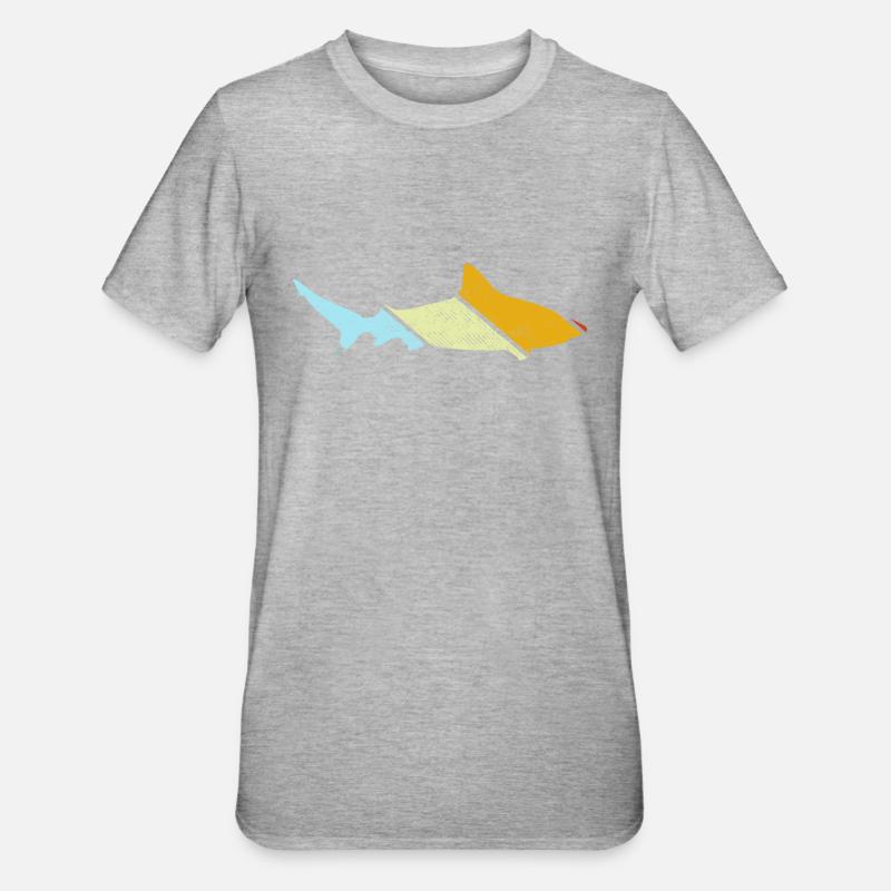 Requin Rétro - T-shirt polycoton Unisexe - gris chiné
