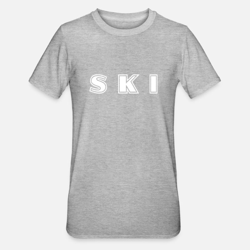 Lettrage de ski - T-shirt polycoton Unisexe - gris chiné