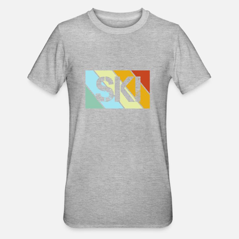 Ski Rétro - T-shirt polycoton Unisexe - gris chiné