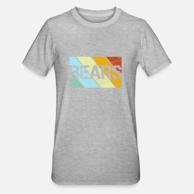 Bär Retro - Unisex Polycotton T-Shirt - Grau meliert