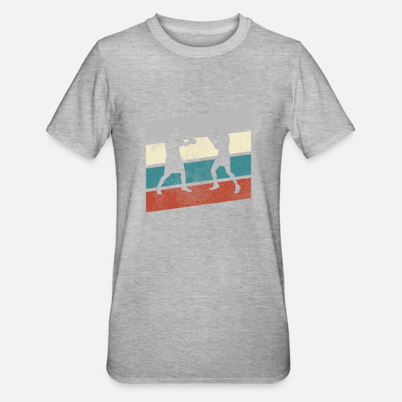 Boxe Rétro - T-shirt polycoton Unisexe - gris chiné