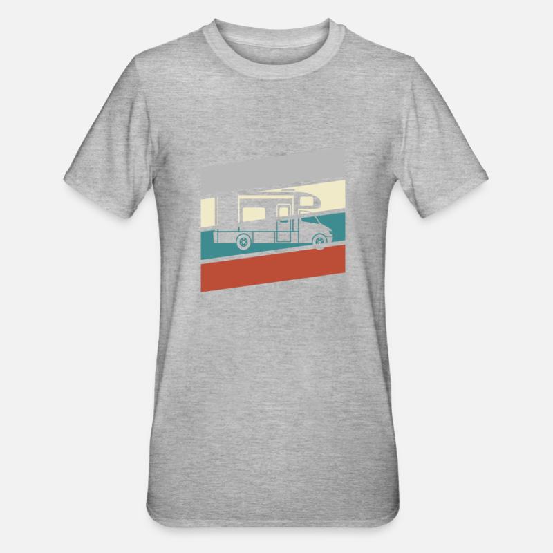Camping Rétro - T-shirt polycoton Unisexe - gris chiné