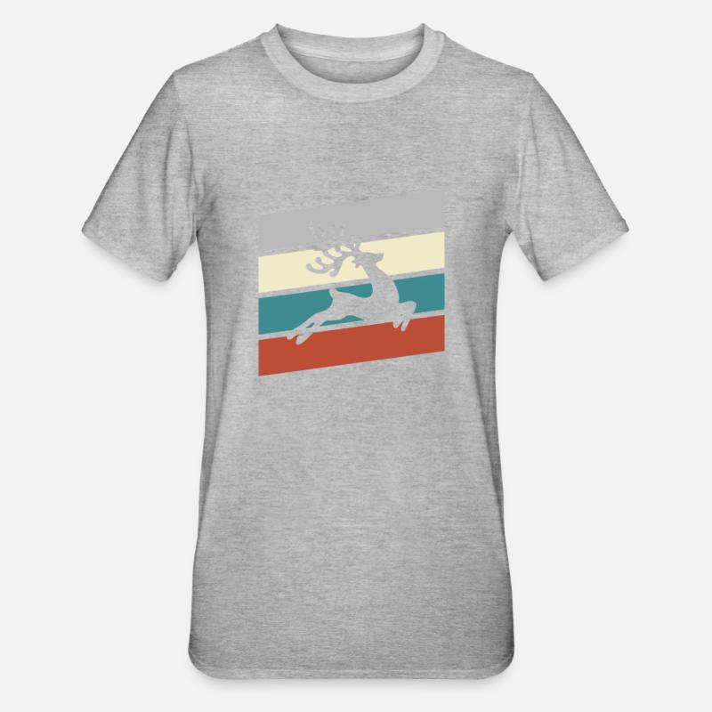 Moose Retro - T-shirt polycoton Unisexe - gris chiné