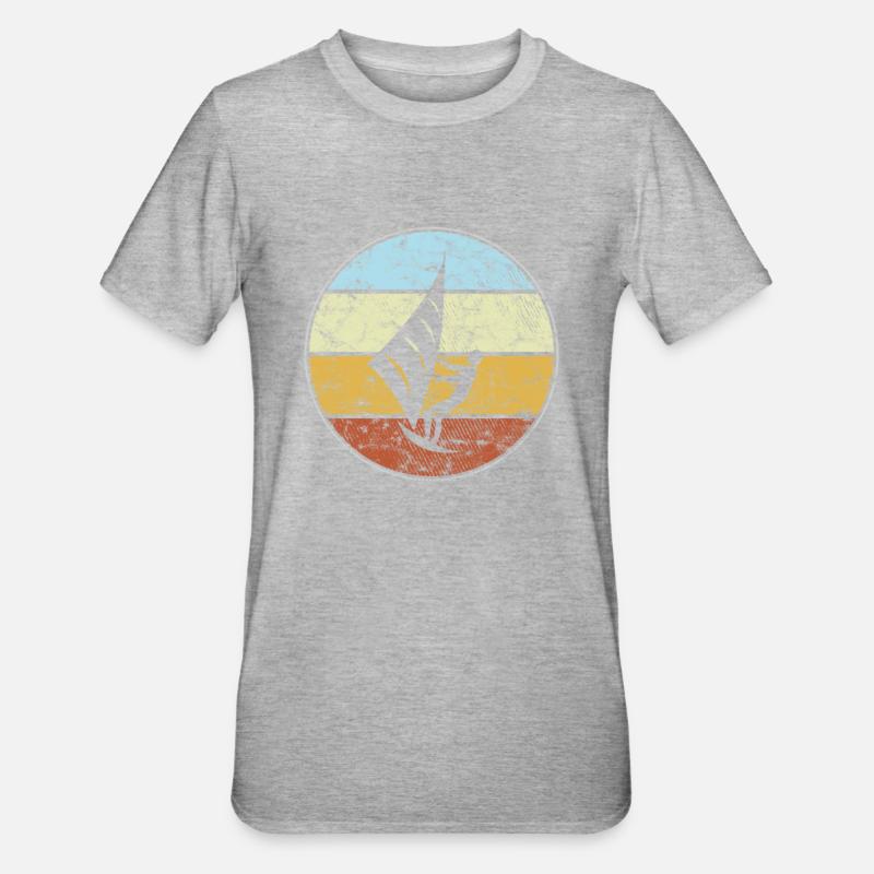 Kite Surf Rétro - T-shirt polycoton Unisexe - gris chiné