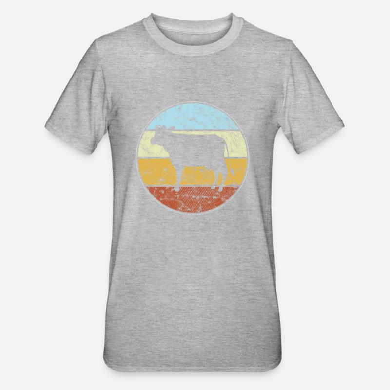 Rétro vache - T-shirt polycoton Unisexe - gris chiné