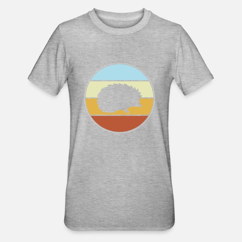 Igel Retro - Unisex Polycotton T-Shirt - Grau meliert
