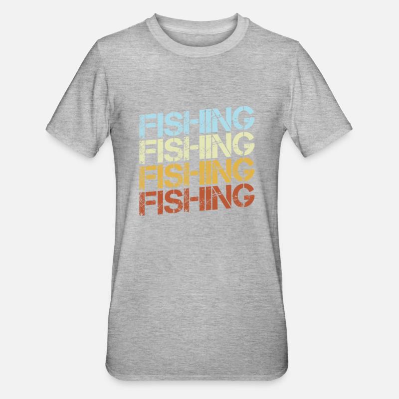 Pêche Rétro - T-shirt polycoton Unisexe - gris chiné
