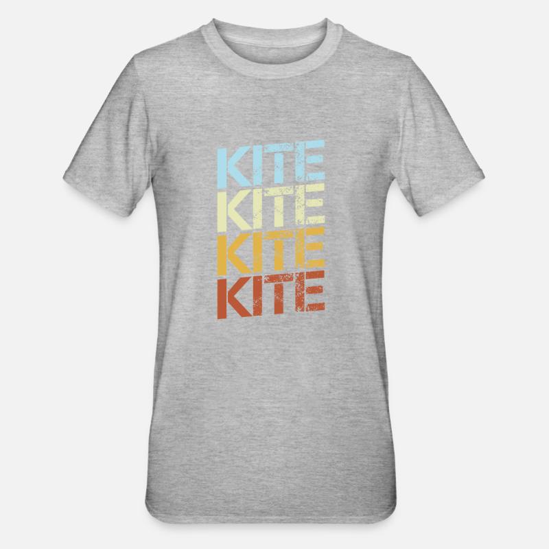 Cerf-volant rétro - T-shirt polycoton Unisexe - gris chiné