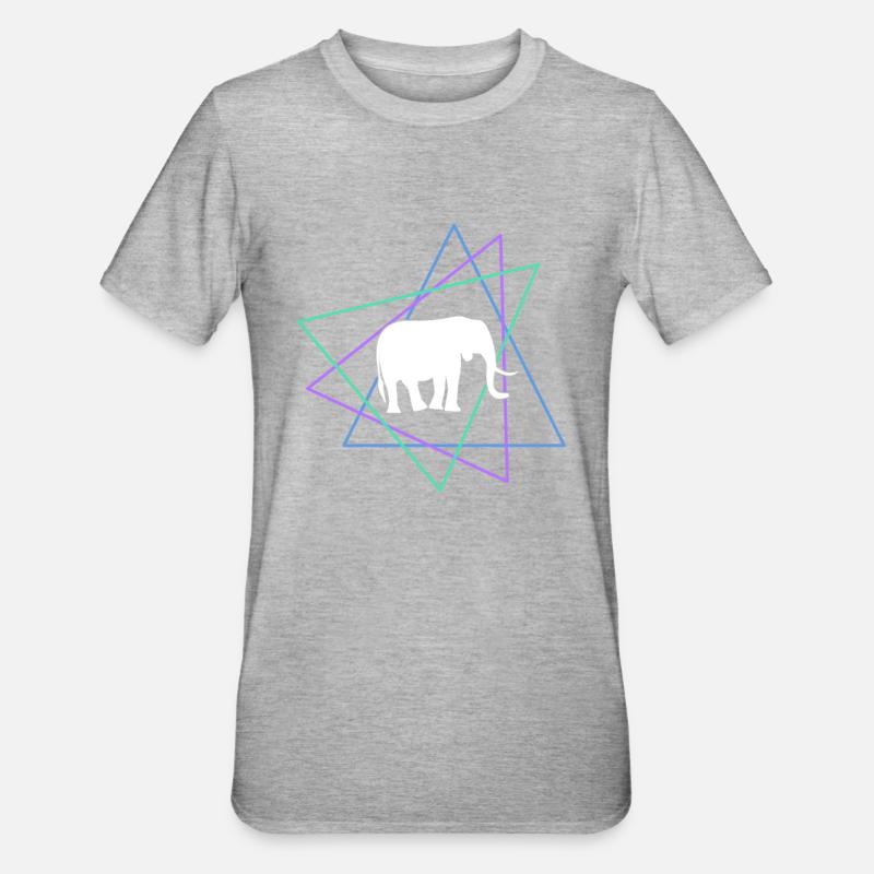 Elefant - Unisex Polycotton T-Shirt - Grau meliert