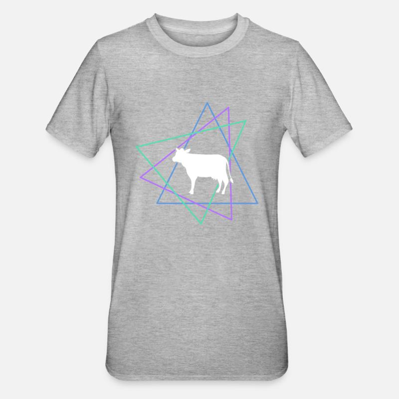 Kuh - Unisex Polycotton T-Shirt - Grau meliert