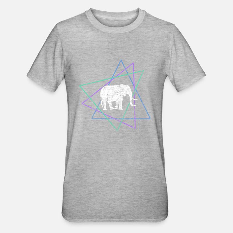 Elefant - Unisex Polycotton T-Shirt - Grau meliert