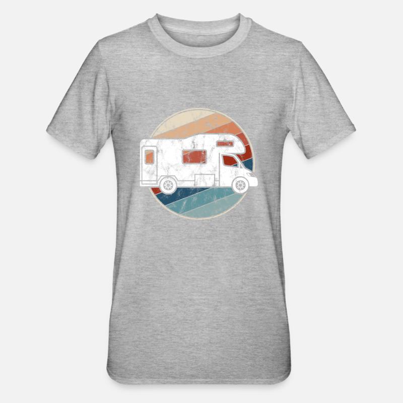 Camping Rétro - T-shirt polycoton Unisexe - gris chiné