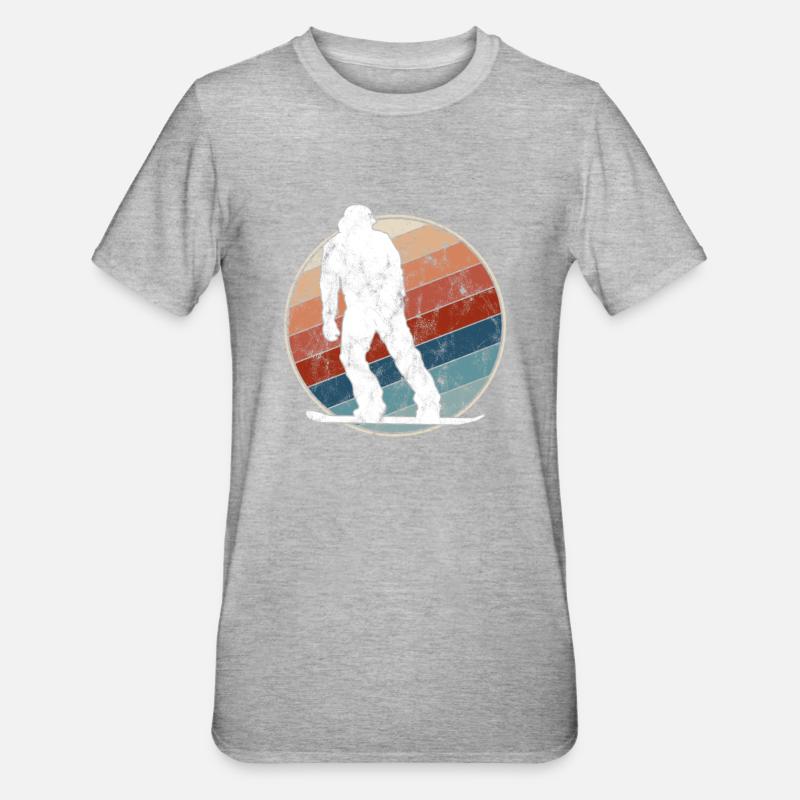 Snowboard Rétro - T-shirt polycoton Unisexe - gris chiné