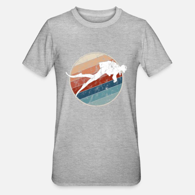 Plongée Rétro - T-shirt polycoton Unisexe - gris chiné