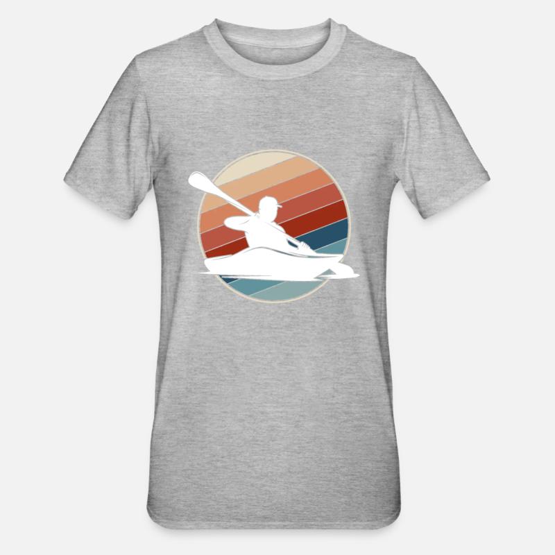 Canoë Rétro - T-shirt polycoton Unisexe - gris chiné