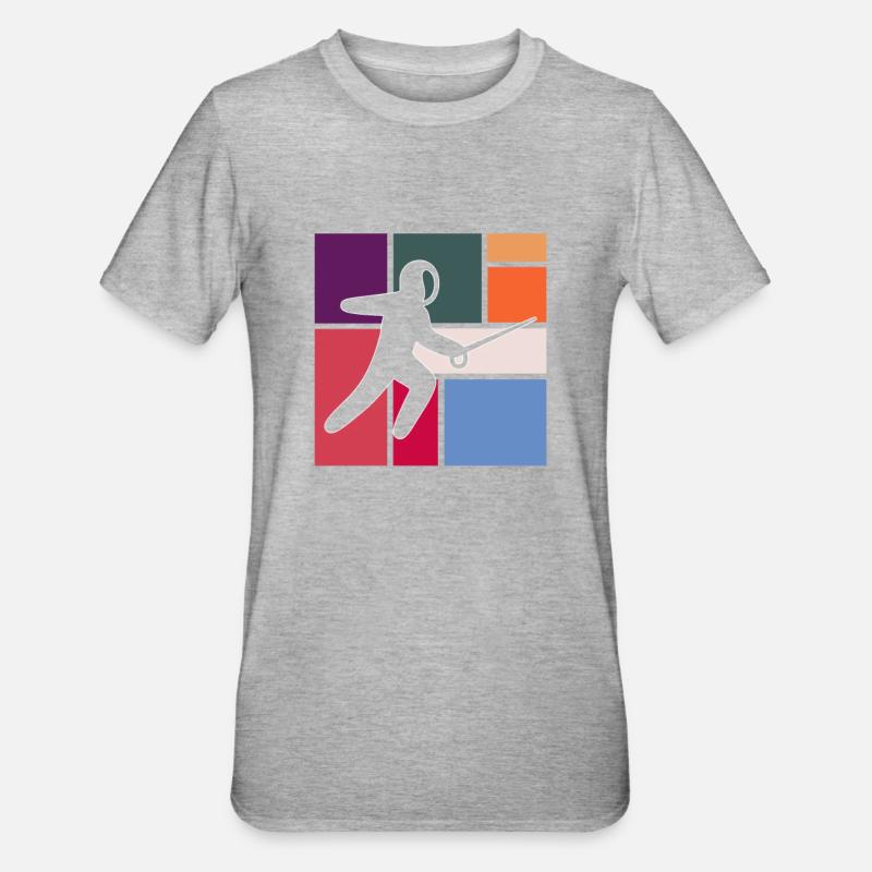 Fechten - Unisex Polycotton T-Shirt - Grau meliert