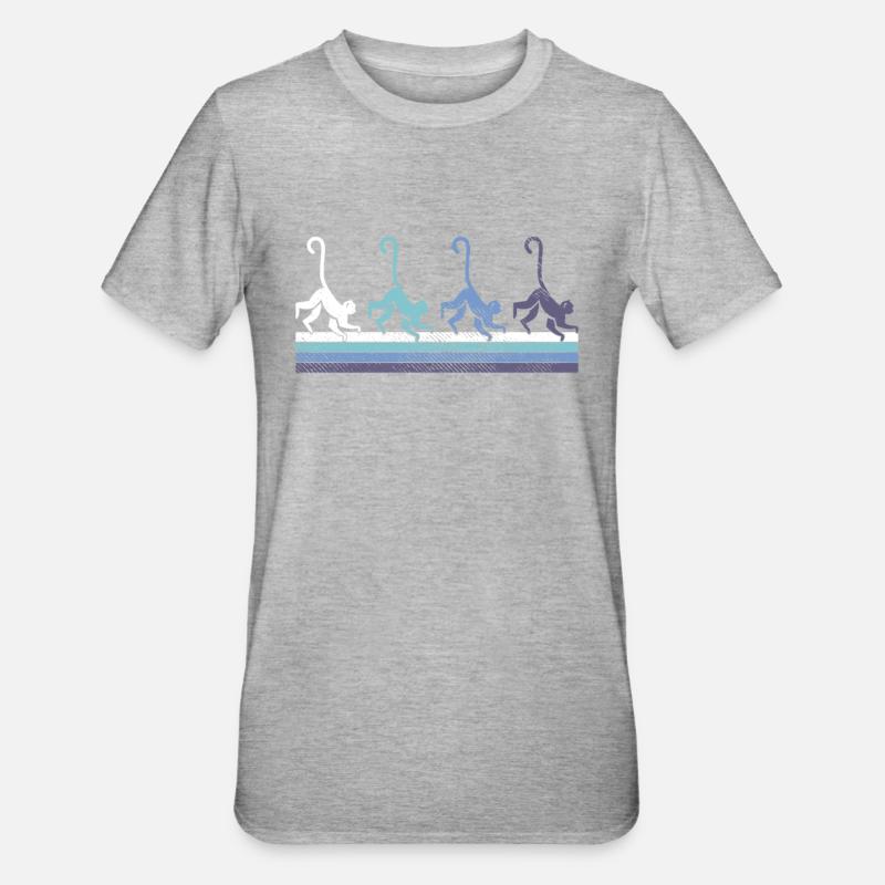 Affe - Unisex Polycotton T-Shirt - Grau meliert