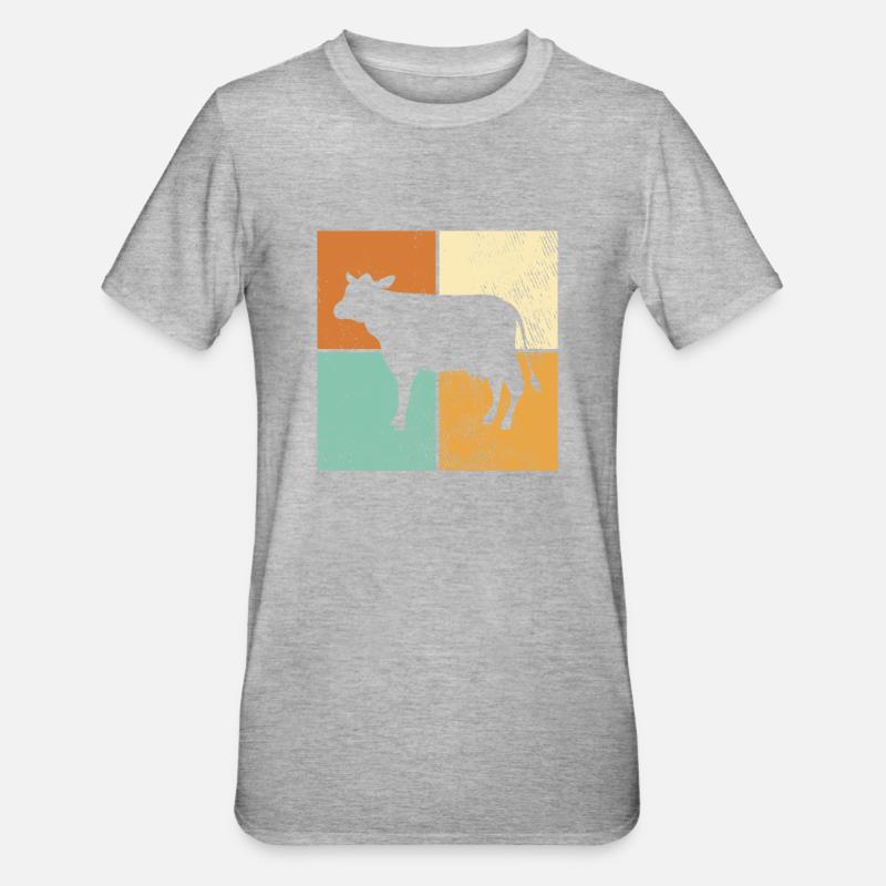 Vache - T-shirt polycoton Unisexe - gris chiné