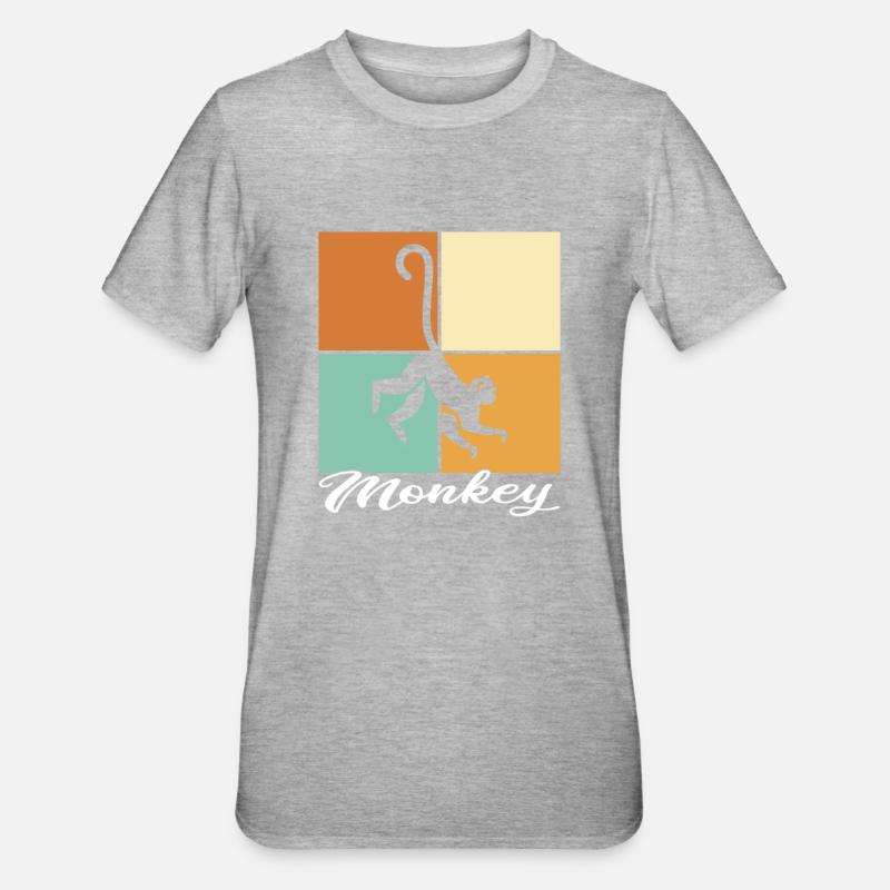 Affe - Unisex Polycotton T-Shirt - Grau meliert