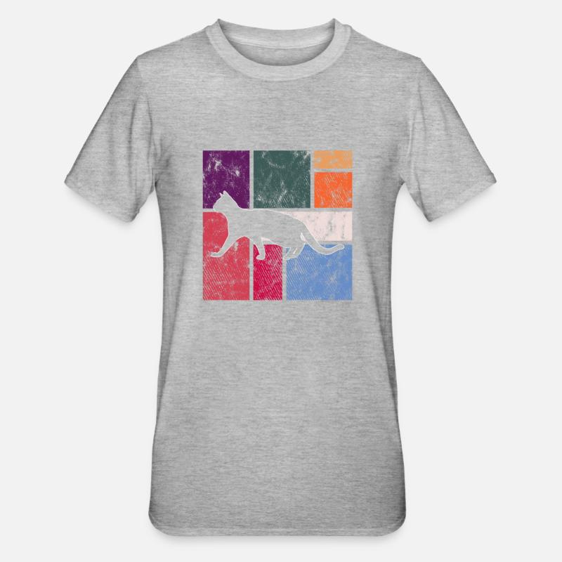 Chat - T-shirt polycoton Unisexe - gris chiné