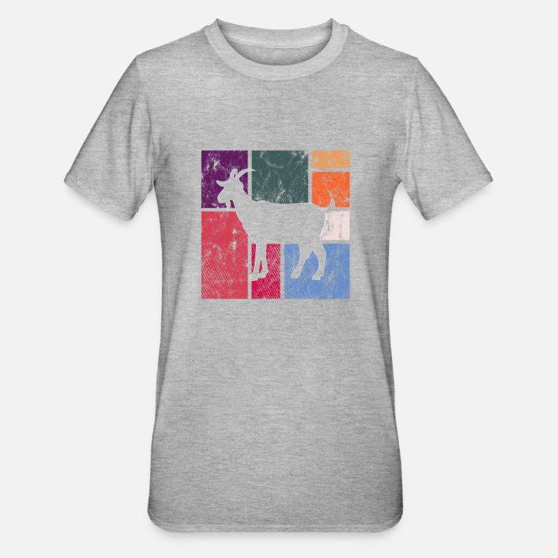 Ziege - Unisex Polycotton T-Shirt - Grau meliert