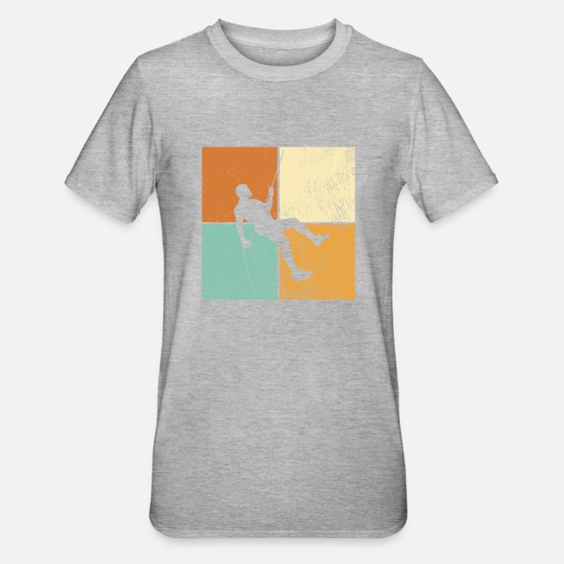 Klettern - Unisex Polycotton T-Shirt - Grau meliert