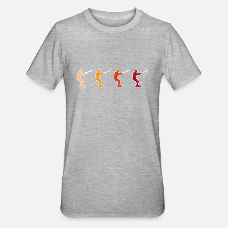 Kite Surf Rétro - T-shirt polycoton Unisexe - gris chiné