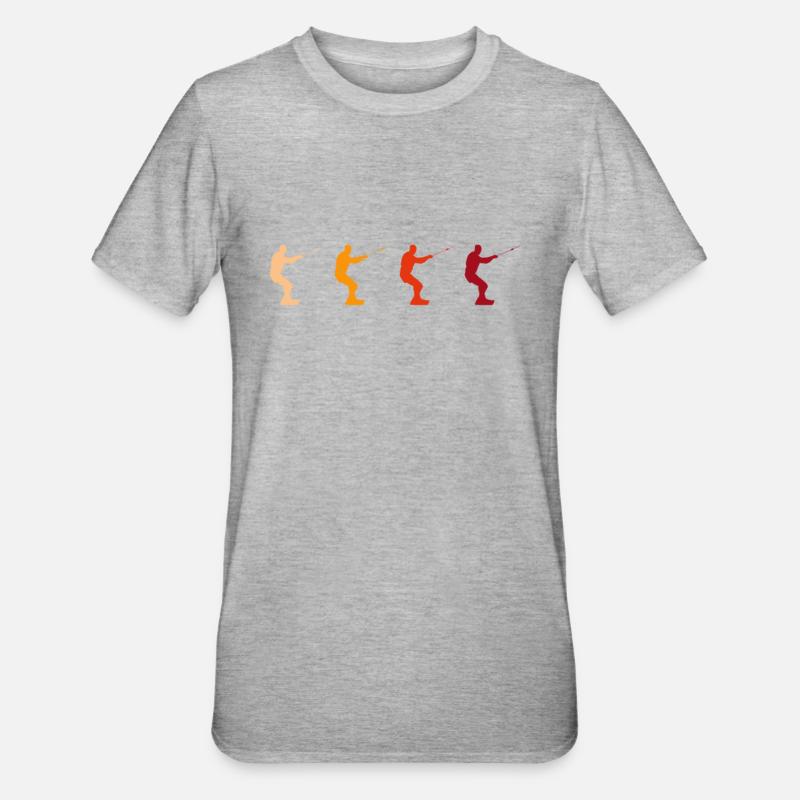 Kite Surf Rétro - T-shirt polycoton Unisexe - gris chiné
