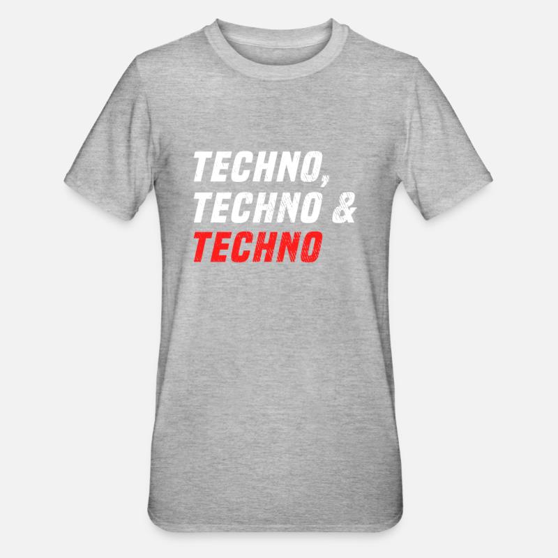 Techno Techno Techno - T-shirt polycoton Unisexe - gris chiné